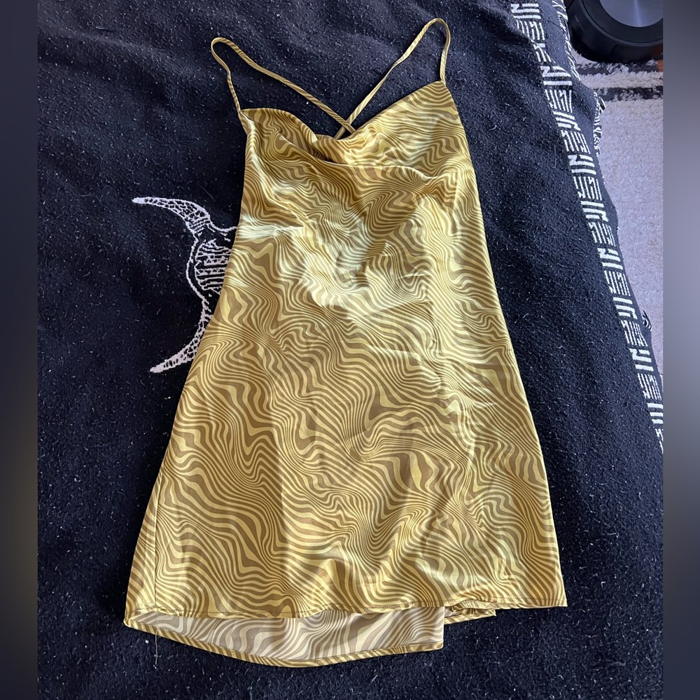 Brat green mini dress
